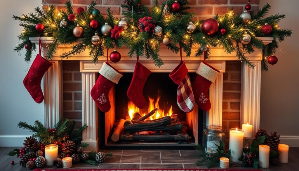 Fireplace Christmas Holiday Decor