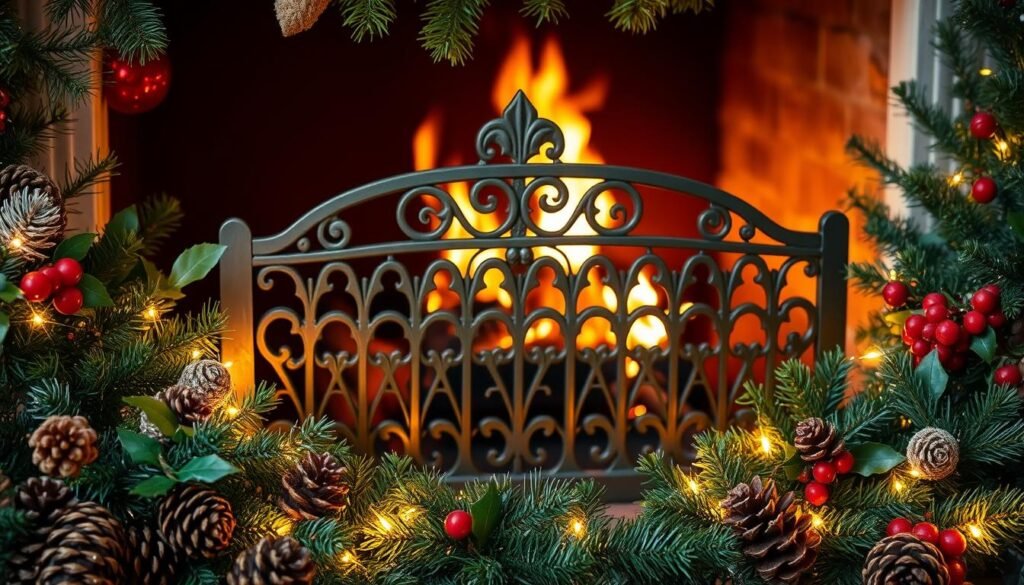 christmas fireplace grates