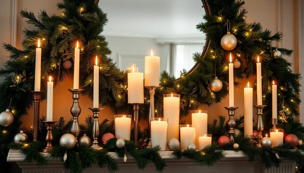 holiday fireplace candles